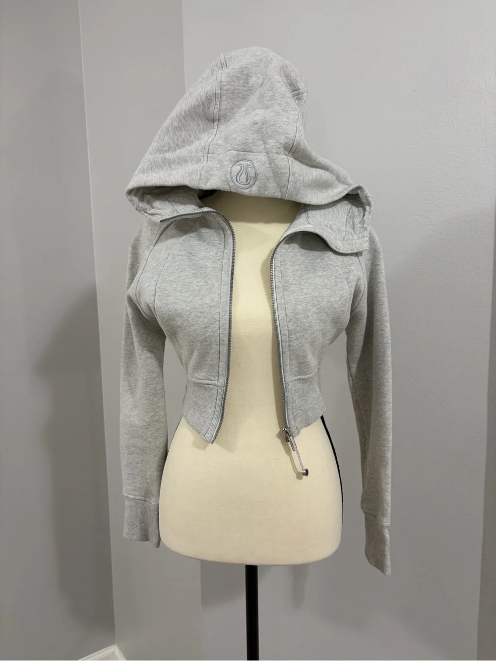 lululemon athletica Light Gray Cropped Hoodie Jacket